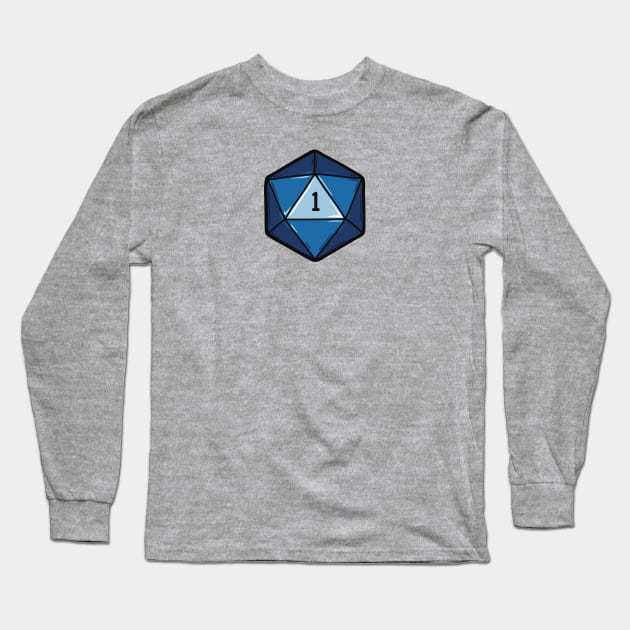 Blue D20 Dice Long Sleeve T-Shirt by SkullFern